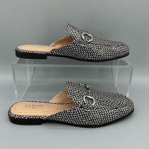 NEW Alfani Women’s Garlend Snake Pattern Mule Flats Black/White Size 6.5M